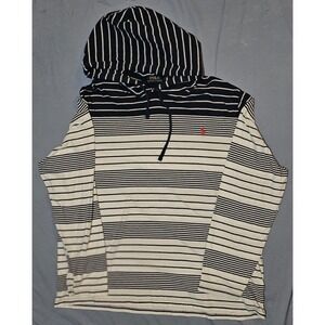 Polo Ralph Lauren Striped Long Sleeve Hooded T-shirt Blue/White Sz XL